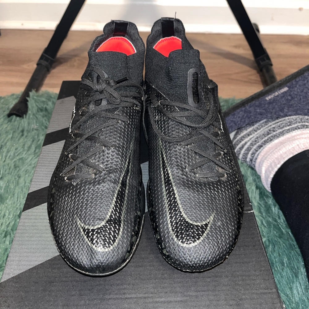 Nike Black and Red Soccer Cleats